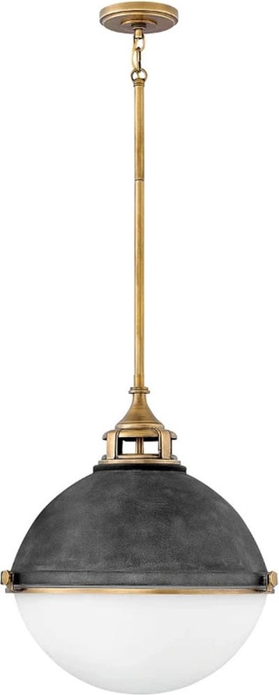Hinkley LED Hanglamp Fletcher | 3X E27 Max 60W | Dimbaar | Aged Zinc & Heritage Brass