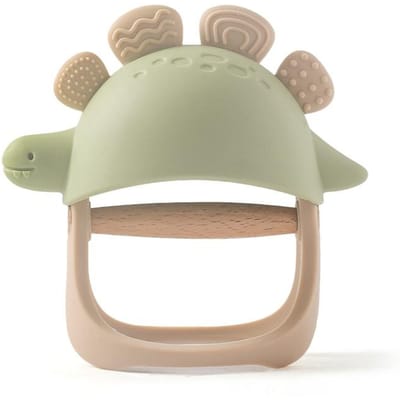 Baby Siliconen Bijtring Dinosaurus Siliconen Handschoenen Babyverzorging Gereedschap 0 12 maanden Tandverzorging Siliconen Rammelaar Speelgoed Kauwgom Baby