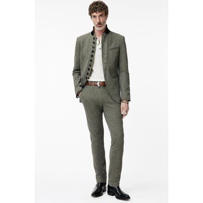 John Varvatos Mercer Pants - Slim Fit Pants With Welt Moss Green Maat: 46 | Tailored Broeken Outlet | Heren | Groen