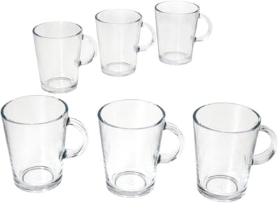 Set van 6 COREDO heldere drinkglazen met handvat - 677348