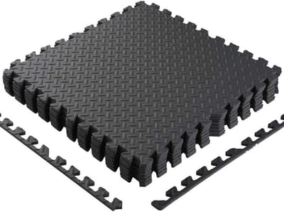 Multifunctionele puzzelmat voor fitness, spel en kinderen - EVA-schuim - 60 x 60 cm - zwart (4 stuks)