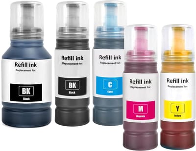Huismerk geschikt voor Epson 105/106 Inktflessen - Flesjes Inkt geschikt voor Ecotank ET-7700 en ET-7750