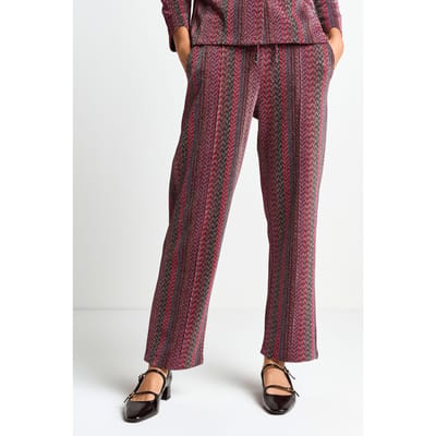 Rich & Royal Jacquard Suit Pants Ruby Red Maat: XS | Pantalons Outlet | Dames | Rood