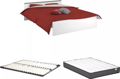 Vente-unique Bedframe hout wit 140 x 190 cm PABLO