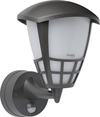 Buitenlamp met Bewegingsmelder en E27-fitting - Antraciet, Wandlantaarn IP54