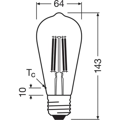 OSRAM LED lamp Edison E27 5W Filament 4.000K