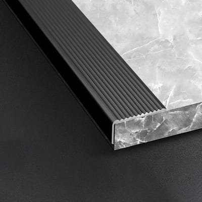 Drempelprofiel - Overgangsprofiel Vloer - Vloeren Afwerken - Antislip Ribbelprofiel - 90 cm - Aluminium