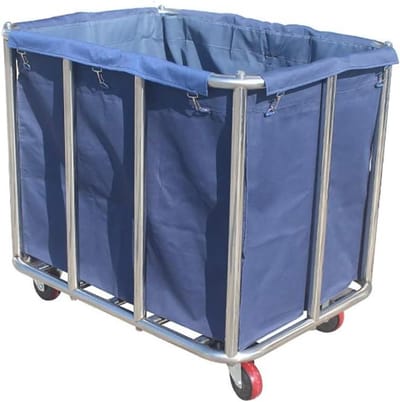 Serveertrolley - Wassorteerderwagen Schoonmaakwagen - Hotelgebruik - Verwijderbaar Ontwerp - 91x65x81cm - Blauw