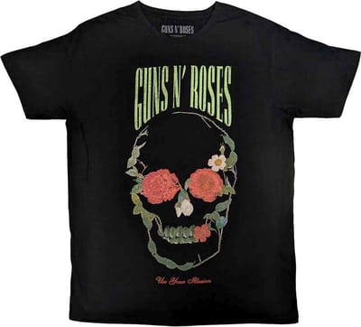 Guns N' Roses - Rose Skull Heren T-shirt - S - Zwart