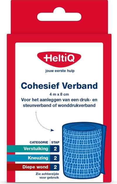 Heltiq Cohesief verband 4m x 8cm 1 Stuks