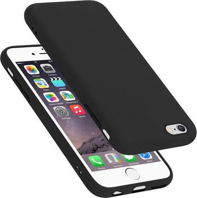 Cadorabo Hoesje geschikt voor Apple iPhone 6 / 6S in LIQUID ZWART - Beschermhoes gemaakt van flexibel TPU silicone Case Cover