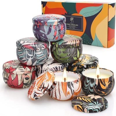 Aromatherapie Geurkaarsen Cadeauset voor Vrouwen – 8 Natuurlijke Sojawas Geurkaarsen voor Verjaardag, Moederdag, Jubileum en Kerstmis