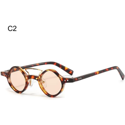 UV400 Heren Dames Kleine Ronde Vierkante Zonnebril Rijbril Stoompunk Hippie Bril white