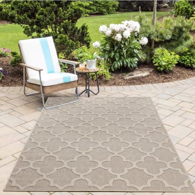 Buitenkleed, beige van kleur, voor keuken en balkon, UV-bestendig, comfortabel en antislip. 80x250 cm