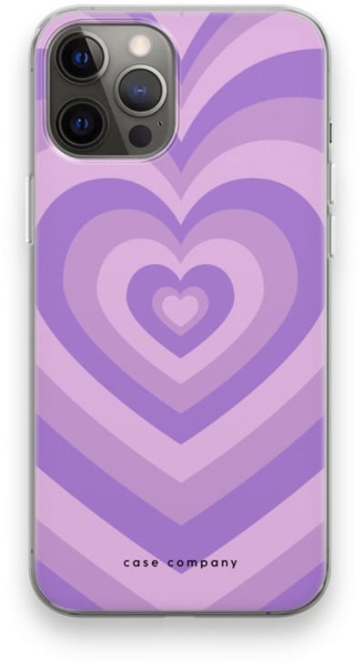 Case Company® - Hoesje geschikt voor iPhone 12 Pro Max hoesje - Hart Paars - Soft Cover Telefoonhoesje - Bescherming aan alle Kanten en Schermrand