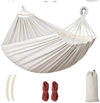 Katoenen Hangmat - Buiten Hangmat - Buiten Ontspannen - Met Houten Spreiders - 215 x 155 cm - N.v.t.