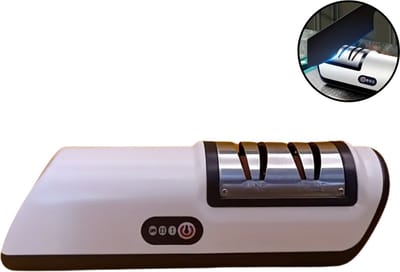 Bovista Elektrische Messenslijper - Messenslijper Elektrisch - Messenslijpmachine - Doortrekslijper - Slijpsteen - Knife Sharpener - Sharpening Stone - Electric Knife Sharpener - Zwart