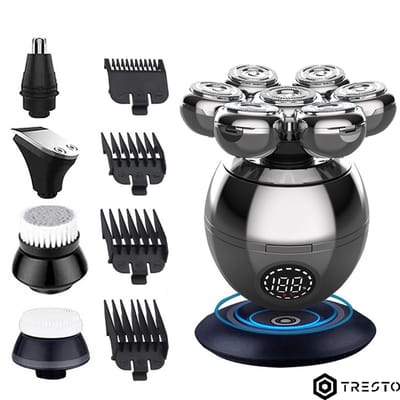 TRESTO - Scheerapparaat Mannen 8-in-1 – Trimmer - Hoofd Scheerapparaten – Head Shaver - Elektrische Shaver - Neushaartrimmer - Gezichtsreiniger
