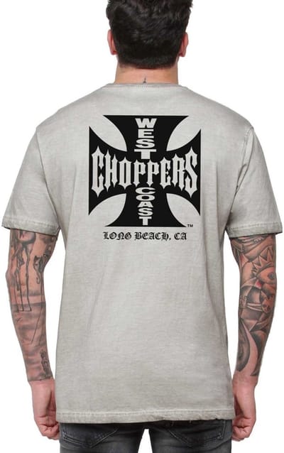 WCC West Coast Choppers Heren-T-shirt Og Lbc Cross Tee WCCTS132775GR