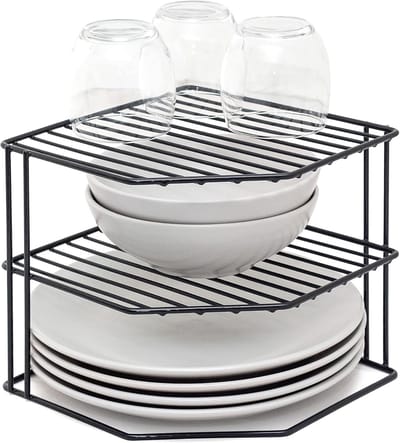 Famanu – Bordenrek 3-laags – Keukenkast organizer – Zwart