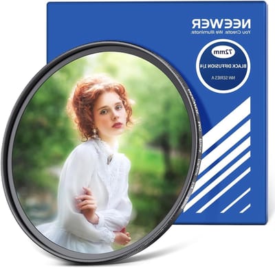72mm Zwart Diffusiefilter 1/4 voor Dromerige Soft Cinematic Effecten - Ultra Dun, Waterafstotend en Krasbestendig Optisch Glas voor Video, Vlog en Portretfotografie