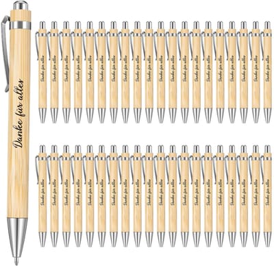Dailygoods- Balpen 40 Stuks - Houten Balpen - Afscheidscadeau - Bedankje Voor Leraren - Duurzaam Materiaal - Elegant Ontwerp - Schrijfgerei