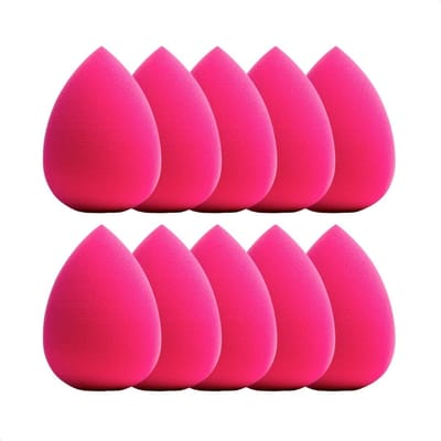 LYVION Make-up spons – Roze – Set van 10 – Latexvrij – Herbruikbaar – Beauty blender – Geschikt voor foundation, concealer en poeder
