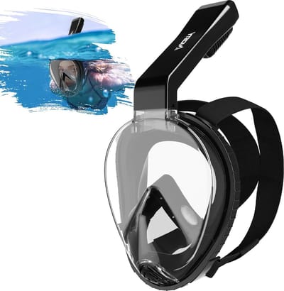 Volwassenen Snorkelmasker CO2-veilig - 180 graden panorama duikmasker met snorkeluitrusting - snorkelalternatief Snorkelmasker