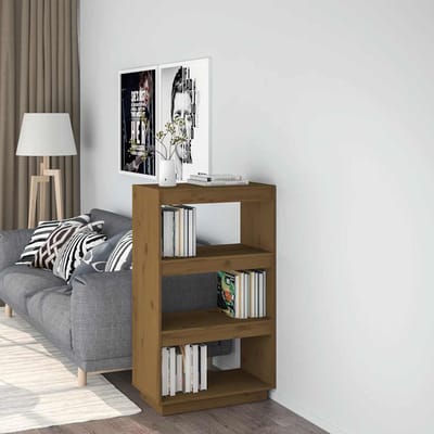 vidaXL - Boekenkast/kamerscherm - massief - grenenhout - honingbruin