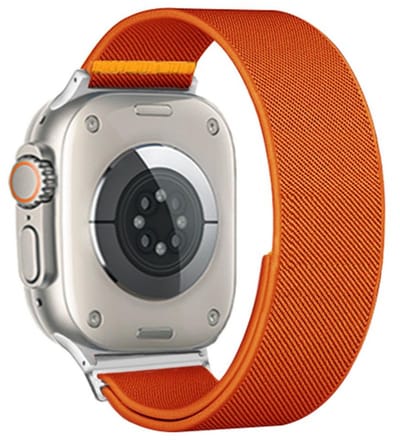 Nylon bandje - geschikt voor Apple Watch 1/2/3/4/5/6/7/8/9/10/11/ SE (1,2,3) met maat 38 mm / 40 mm / 41 mm en 42 mm (Watch 10/11) - oranje