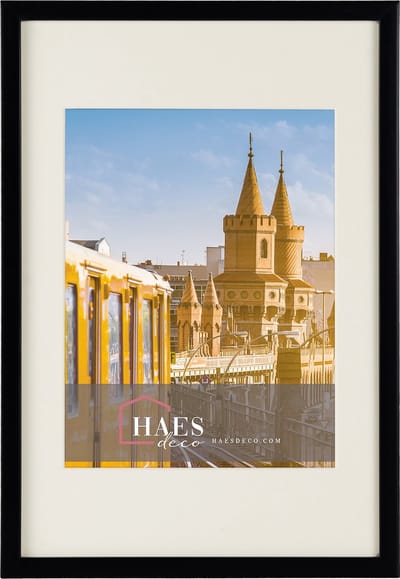 HAES DECO - Fotolijst Berlin zwart met passepartout voor foto formaat 15x20 en 20x30 - SP12130
