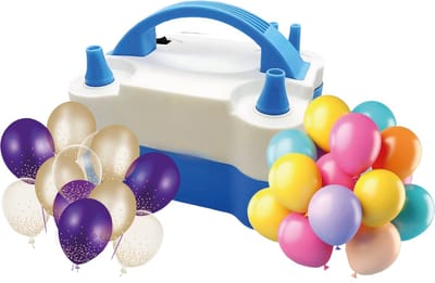 Elektrische Ballonnenpomp - Ballonpomp - Geschikt voor Decoratie Accessoires - Verjaardag en Feest Versiering - Ballonnenboog - Automatisch en Handmatig Opblazen - Ingebouwde Knoophulp