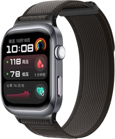 Strap-it Smartwatch bandje nylon - geweven bandje met klittenbandsluiting - geschikt voor de Huawei Watch D2 (zwart)