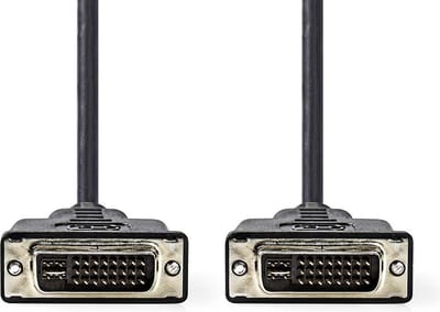 Nedis DVI-Kabel - DVI-I 24+5-Pin Male - DVI-I 24+5-Pin Male - 2560x1600 - Vernikkeld - 2.00 m - Recht - PVC - Zwart - Envelop