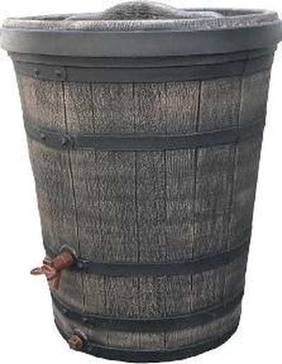 Regenton kunststof houtnerf taps 130 L