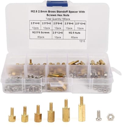 Dailygoods - 180 Stuks M2 M2.5 M3 Afstandhouderset - Koolstofstaal Bevestigingsmaterialen - Hoge hardheid - Assortiment voor Elektronica - Stabiele pr...