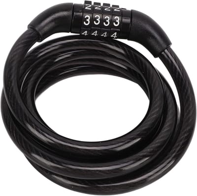 Fiets Kabelslot - Veiligheidsketting Combinatieslot - Diefstal Voorkomen - Heavy Duty Mangaanstaal - 15 x 11 x 4 cm - Zwart