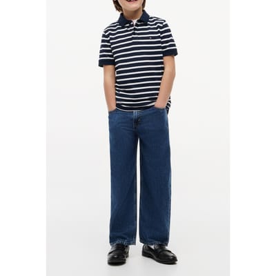 Tommy Hilfiger Boys Flag Polo Ss Navy Stripe Größe: 6 | Hemden Outlet | kids | Blau