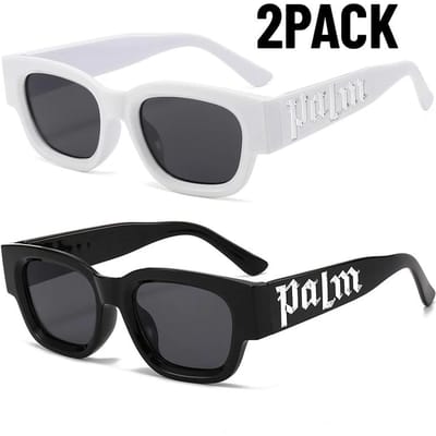 2PACK Klassieke Stijl Klein Montuur Vierkante Zonnebril Dames Straatstijl Punk Zonnebrillen Heren Bar Feest Oogbescherming Luxe Design Gafas De Sol