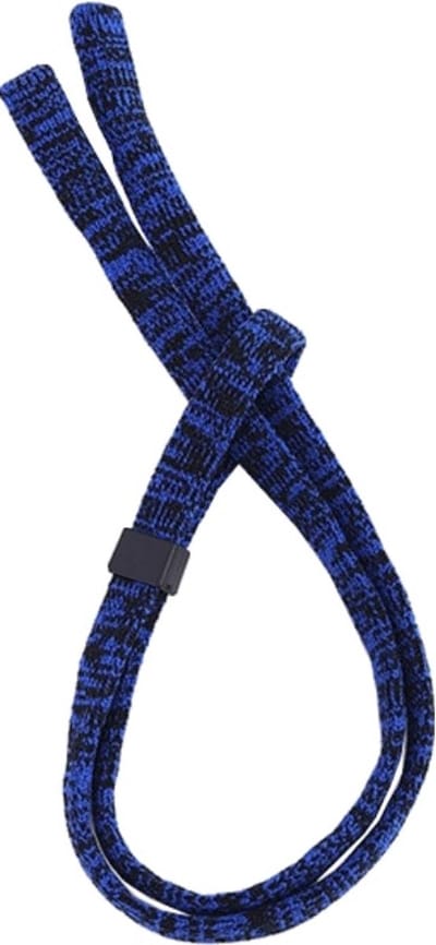 Fako Bijoux® - Elastisch Geweven Brillenkoord - Zacht Textiel - Verstelbaar Brillenkoord - Brilband - Blauw/Zwart