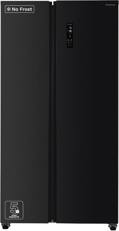 Inventum SKV0180B No Frost energiezuinige Amerikaanse koelkast - 532 liter - Digitaal display - Superkoelen - Supervriezen - Deuralarm - 2 deuren - Zwart