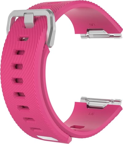 By Qubix - Compatible Fitbit bandje - Geschikt voor fitbit Ionic siliconen bandje met gesp - Maat: Large - roze