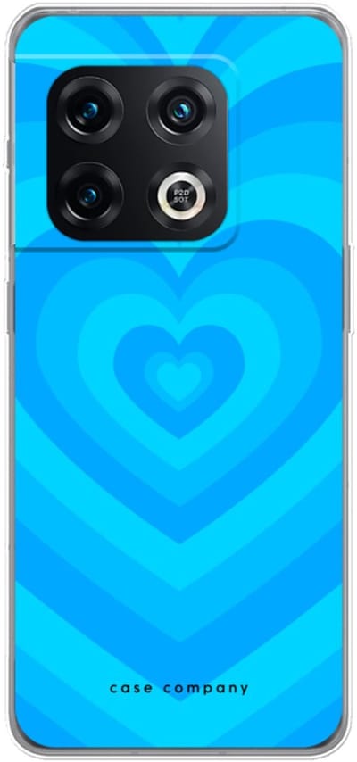 Case Company® - Hoesje geschikt voor OnePlus 10 Pro hoesje - Hart Blauw - Soft Cover Telefoonhoesje - Bescherming aan alle Kanten en Schermrand