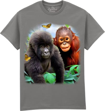 Gorilla Orangutan Jungle Buddies The Coloured House T-shirt XXL