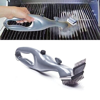 Outils Brosse de Nettoyage pour Grill BBQ Acier Inoxydable Brosses pour Barbecue Cuisine Antiadhésive Nettoyage à la Vapeur Brosse Gadget pour Enlever les Taches gray