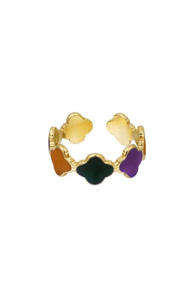 Ring -clover -colorful -Multi- Stainless Steel -One size- Yehwang