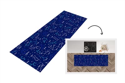 Keukenloper - Loper keuken - Zodiac - Sterrenhemel - Nacht - Patronen - Jongens - 150x50 cm - Keukenloper vinyl
