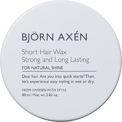 Björn Axén Short Hair Wax 80ml – Sterke Hold & Flexibele Styling Wax Voor Kort Haar - Natuurlijk Effect Zonder Plakkerig Gevoel - Geeft Textuur En Volume - Geschikt Voor Alle Haartypes - Makkelijk Uitwasbaar - Professionele Haarverzorging