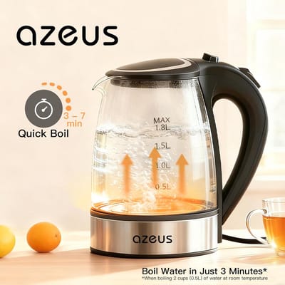 Glazen Waterkoker - Snelkook Waterketel - Thuis Gebruik - Automatische Uitschakeling - 18 Liter - Wit