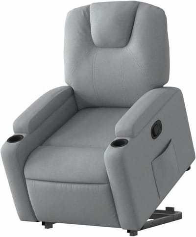 Sta-op Stoel - Leunstoel Fauteuil - Ouderen Assisteren - Elektrische Heffunctie - 74 x 88 x 97 cm - Lichtgrijs